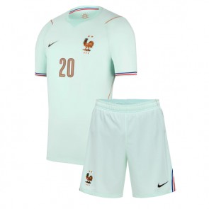 Frankrig Desire Doue #20 Udebanetrøje Børn VM 2026 Kortærmet (+ Korte bukser)